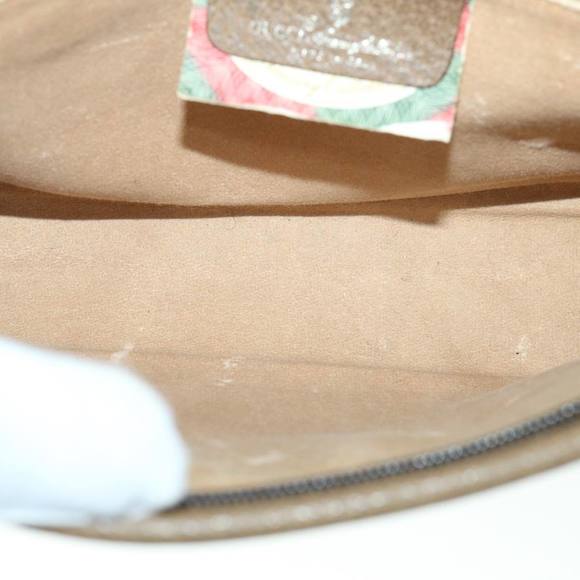 GUCCI GG Canvas Clutch Bag PVC Leather Beige Auth 54833 - Picture 9 of 16